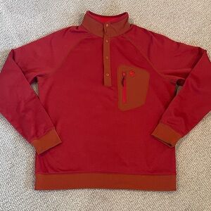 Mens Mountain Hardwear Norse Peak pullover red sweater fleece interior size M